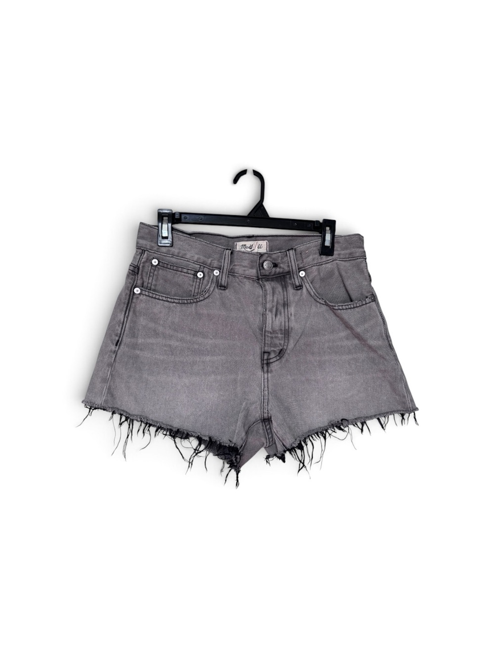 Madewell Gray Frayed Hem Denim Cutoff Shorts